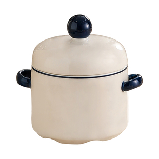 漫时光陶瓷炖盅家用双盖双耳燕窝专用瓦罐汤炖碗一人份多功能汤煲