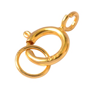 纯18k金弹簧扣头闭口龙虾扣配件珍珠 项链手链diy材料au750连接扣