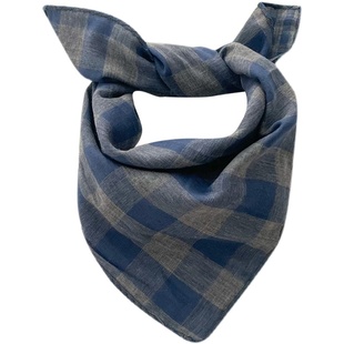 ins韩国儿童围巾格子小方巾春秋薄款男童潮英伦头巾女宝宝三角巾