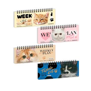 晨光全是喵新款线圈本周计划本A5可爱猫咪图案可立日程本时间管理规划自律打卡效率学习随身记事本高颜值本子