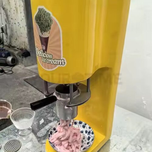 有趣美味台式小型商用家用意大利面条冰激凌机硬冰淇淋压面条机