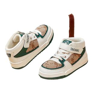 泰兰尼斯童鞋新款加绒保暖儿童冬季运动鞋子复古男童跑步鞋休闲鞋