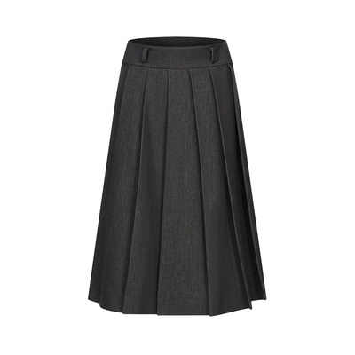学院风秋冬中长款通勤百褶半身裙