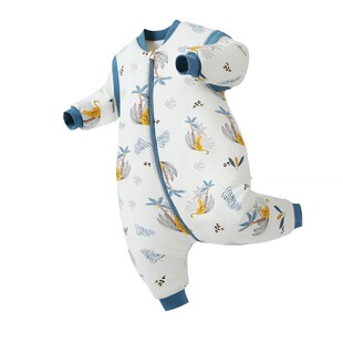 婴儿睡袋春秋冬款加厚宝宝纯棉恒温分腿睡袋男女童防踢被四季通用