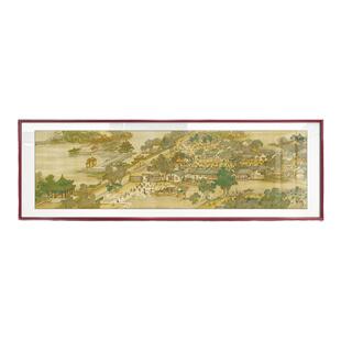 中国名画国画清明上河图客厅挂画新中式沙发背景墙茶室壁画山水画