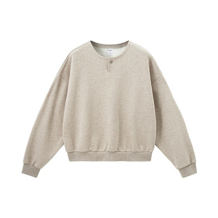 科技保暖绒FOG亨利领卫衣秋冬季boxy短款宽松透气男女款美式潮牌