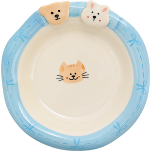 可爱的陶瓷餐具家用釉下彩精致饭碗酸奶碗手绘菜盘甜品盘分格盘子