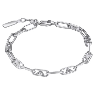 [易烊千玺同款春节不打烊]Armani阿玛尼经典logo系列手链项链男士