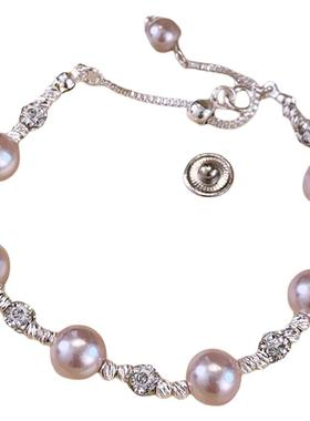 古里雅曼塔玫瑰色珍珠手链高级感