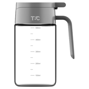 T&C翻盖控油瓶高硼硅玻璃油壶厨房不挂油小容量家用酱油调料醋瓶