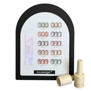 束色10色气泡水彩光猫眼胶10色套装猫光好吸色泽清透不散光甲油胶