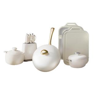 velosan温仑山加深煎炒锅套装不粘家用炒菜锅煎牛排平底锅丝带锅