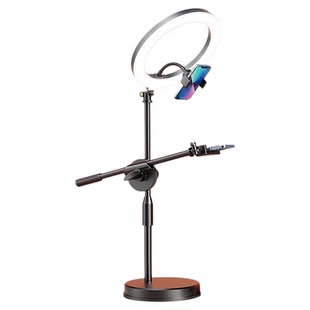 桌面美食拍摄悬臂支架补光灯俯拍直播拍照专用款手机多功能支撑架