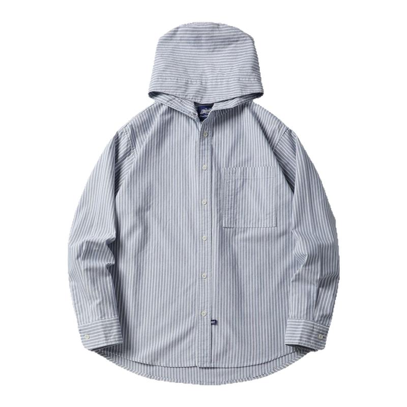 日系复古cityboy条纹长袖衬衫