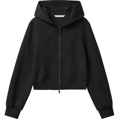 播商场同款休闲连帽领绣花短外套女24春秋气质上衣BDR3WD3392