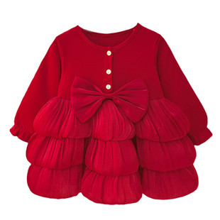 女童连衣裙2026新款洋气宝宝春季裙子婴儿礼服春装儿童公主裙春秋