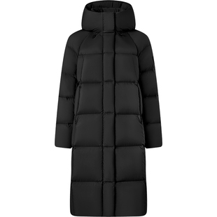 坦博尔冬季羽绒服女款高充绒量 连帽加厚保暖过膝面包服 长款外套