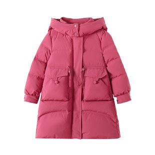 媛媛公主女童长款羽绒服冬季洋气小女孩连帽收腰加厚保暖儿童冬装
