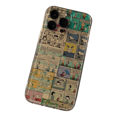 VIVOIQOO15可爱iPhone12卡通苹果17小众透明软OPPORENO16创意一加ACE6适用14PLUS手机壳海报风史努比13ProMax