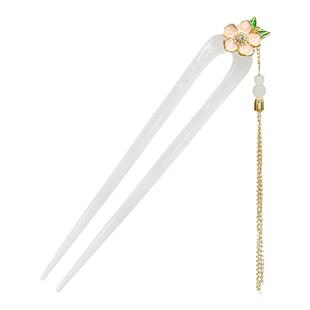 新中式花朵u型发簪中国风旗袍步摇流苏盘发簪子古风发饰中秋头饰