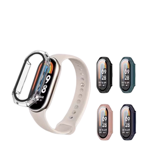 适用小米手环9/10钢化保护套小米8nfc版运动智能手表抗水耐磨防爆玻璃壳膜一体保护壳八代配件男女钢化膜外壳