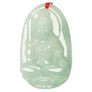 天然翡翠生肖本命佛守护神虚空藏普贤菩萨吊坠男女挂件玉观音项链