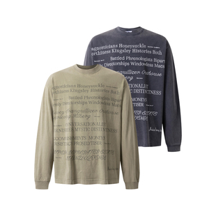 原创RsnenLB人生账单 双色复古字体长袖