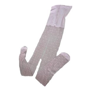 26春秋清透粉色圆点薄款包芯丝丝袜甜美少女织花超薄防晒连裤袜子