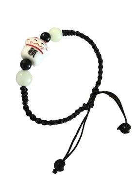 招财猫刻字夜光发光陶瓷甜美手链