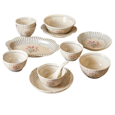 墨色法式餐具碗碟家用2025新款