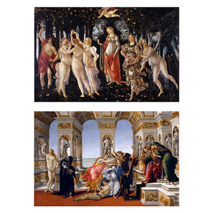 名画复制品波提切利春油画文艺复兴欧式会所古典宫廷人物酒店画芯