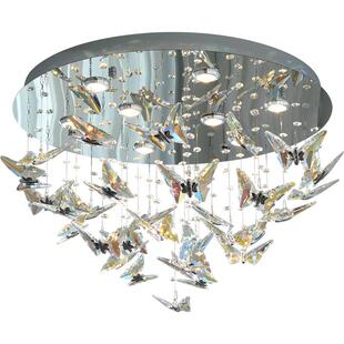 现代轻奢客厅水晶灯设计师款法式浪漫蝴蝶主卧室儿童房间吸顶灯具