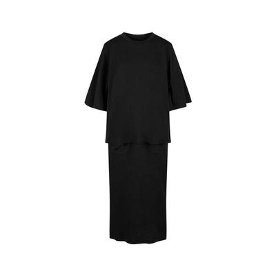 LESS中袖连衣裙全棉假两件宽松