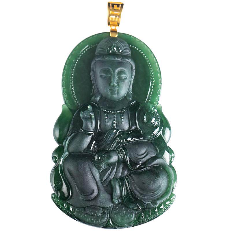 缅甸翡翠观音吊坠正品