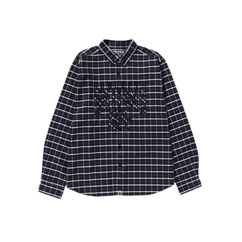 BAPE X CONCEPTS联名男装秋冬字母满印格纹图案长袖衬衫131901L