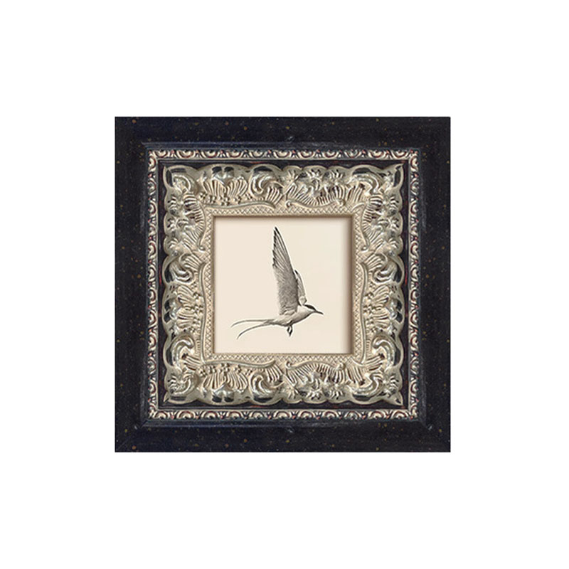 法式中古风骏马飞鸟素描复古挂画