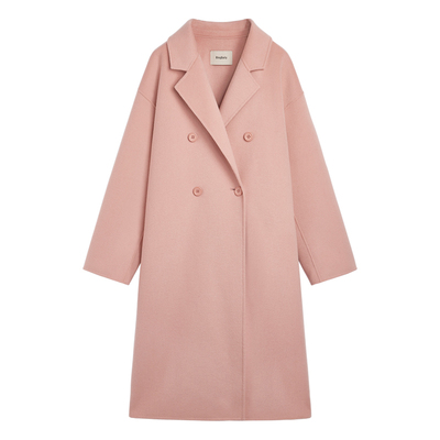 韩系宽松羊毛双面呢大衣