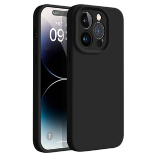 ins质感黑适用苹果17Promax液态硅胶食品级iPhone15手机壳新款苹果16全包防摔简约13Promax男女14软糯超薄潮