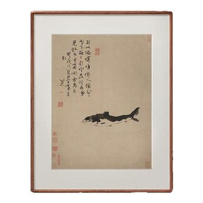 清朱耷《鱼》版画装饰画