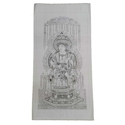 十一面观音坐像工笔简沥郦临摹视频课佛像高清白描稿新可上色线稿