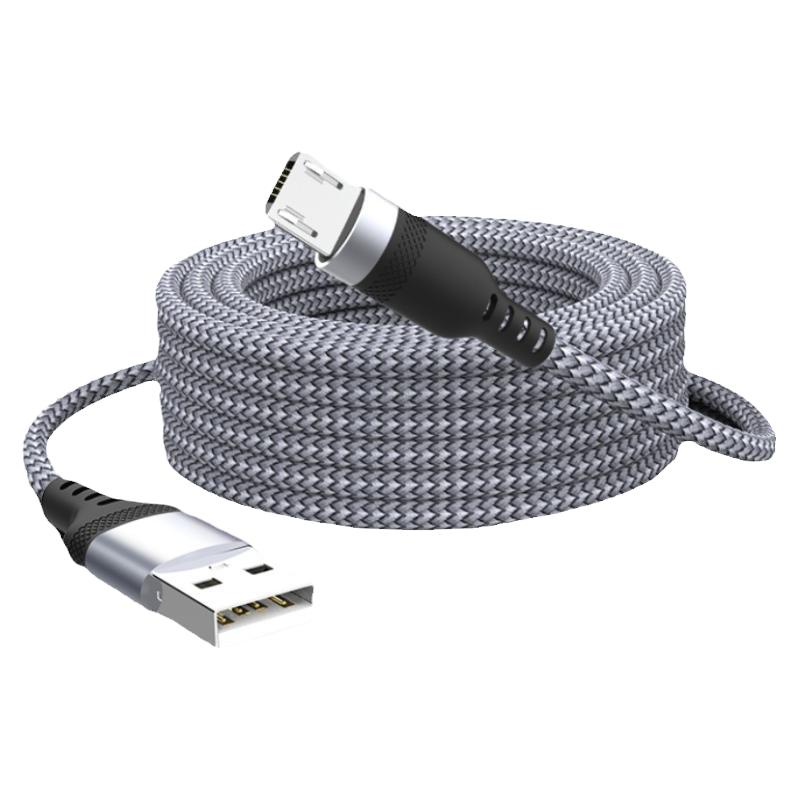 萨科雷MicroUSB安卓手机数据线加长3米5米8米适用华为oppovivo老款手机360监控摄像头车载行车记录仪充电线
