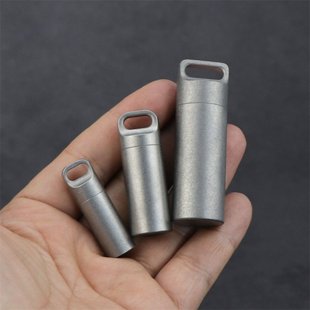 新品 畅销不锈钢石洗防水仓防潮小药盒随身便写pillbox收纳瓶药瓶