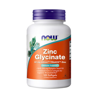 NOW甘氨酸锌glycinate螯合锌zinc活性男女士南瓜籽油养发诺奥