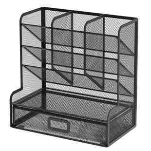 斜插式金属笔筒收纳盒办公室桌面收纳一体创意置物架儿童男女孩笔桶学生笔架多功能放笔的书桌整理神器抽屉式