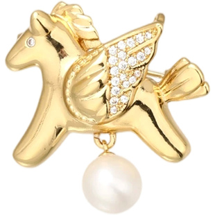 SPECIAL生肖马年胸针淡水珍珠胸饰别针防走光暗扣配饰2026年新款