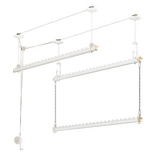 比人包安装手摇侧装晾衣架阳台家用室内手动升降双层晾衣杆侧面边