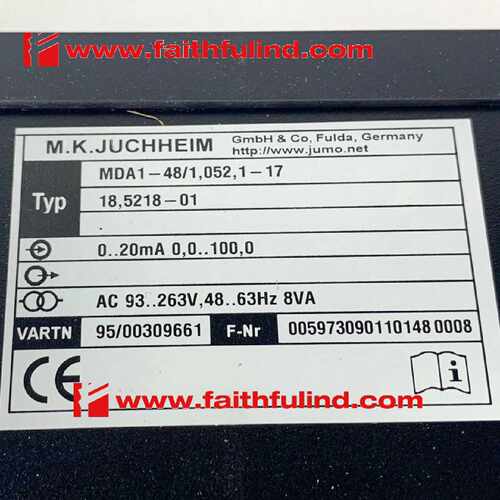 议价Jumo 00309661 久茂全新温控器 MDA1-48/1-052-1-17