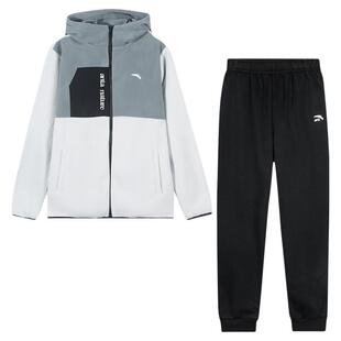 安踏儿童休闲套装男童2025年秋冬季新款加绒外套长裤摇粒绒运动服