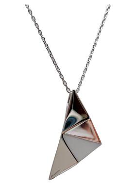 925银极简冷淡几何三角长项链