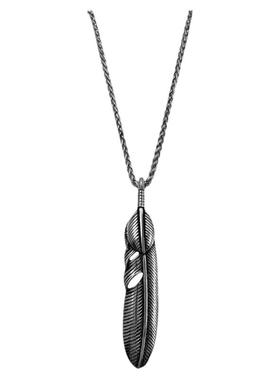 钛钢龙骨链男女精致羽毛项链